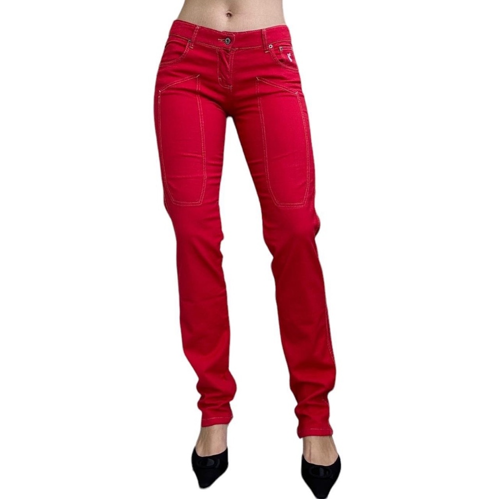 Jeckerson red low rise jeans